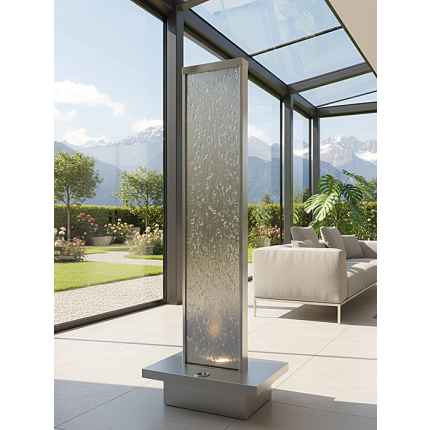 Edelstahl Wasserwand Titan 190cm