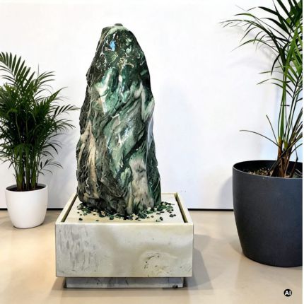 Natursteinbrunnen Lappland Green Unikat