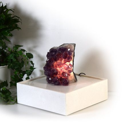 Zimmerbrunnen Amethyst Serie Tendence mit Marmorschale